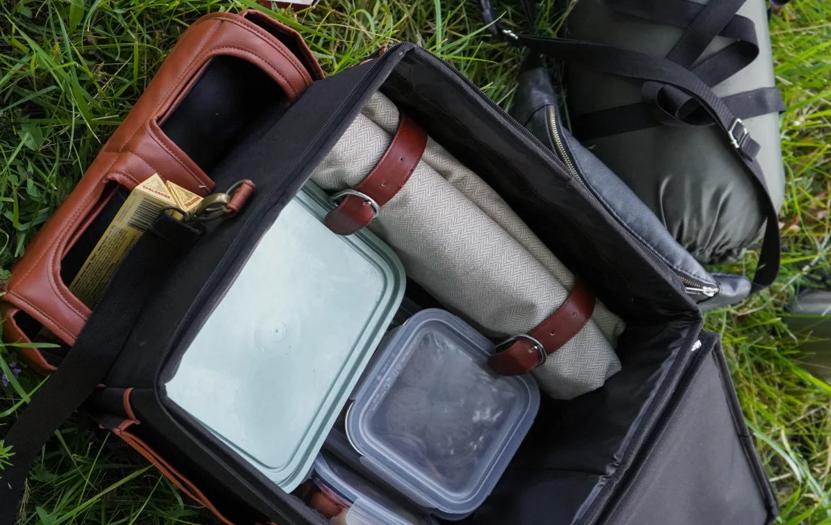 picnic blanket with shoulder strap